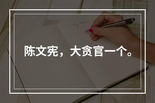陈文宪，大贪官一个。