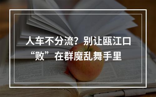 人车不分流？别让瓯江口“败”在群魔乱舞手里