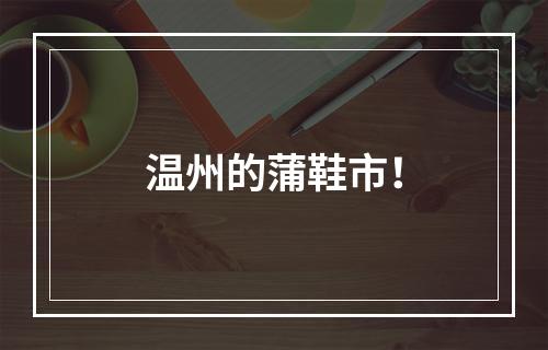 温州的蒲鞋市！