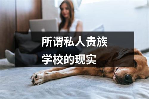 所谓私人贵族学校的现实