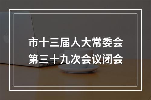 市十三届人大常委会第三十九次会议闭会