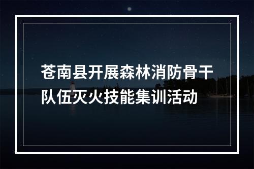 苍南县开展森林消防骨干队伍灭火技能集训活动