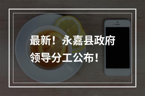 最新！永嘉县政府领导分工公布！