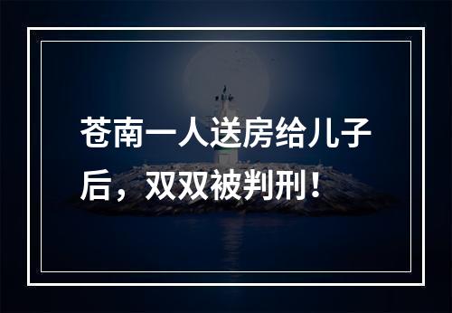 苍南一人送房给儿子后，双双被判刑！