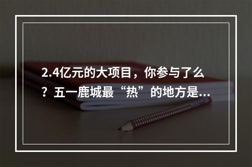 2.4亿元的大项目，你参与了么？五一鹿城最“热”的地方是这里！