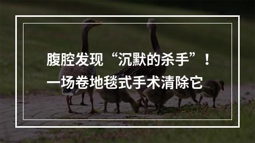 腹腔发现“沉默的杀手”！一场卷地毯式手术清除它