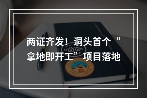 两证齐发！洞头首个“拿地即开工”项目落地