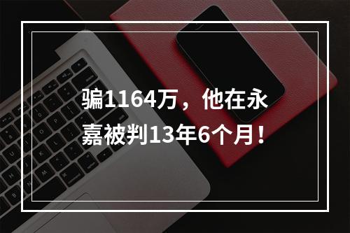 骗1164万，他在永嘉被判13年6个月！