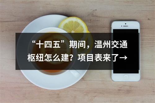 “十四五”期间，温州交通枢纽怎么建？项目表来了→