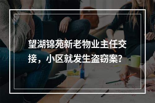 望湖锦苑新老物业主任交接，小区就发生盗窃案？
