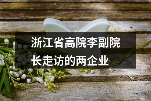 浙江省高院李副院长走访的两企业