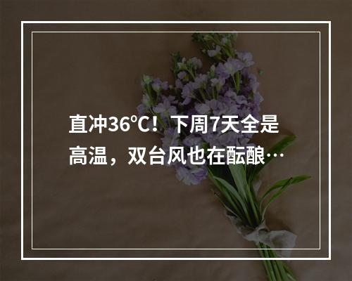 直冲36℃！下周7天全是高温，双台风也在酝酿…