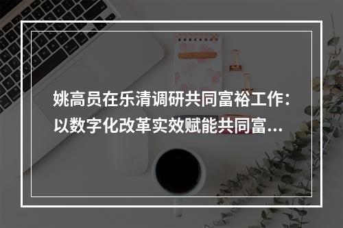 姚高员在乐清调研共同富裕工作：以数字化改革实效赋能共同富裕