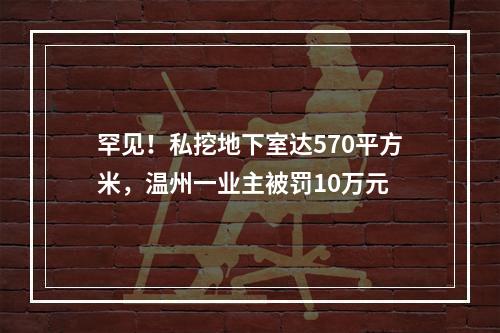 罕见！私挖地下室达570平方米，温州一业主被罚10万元