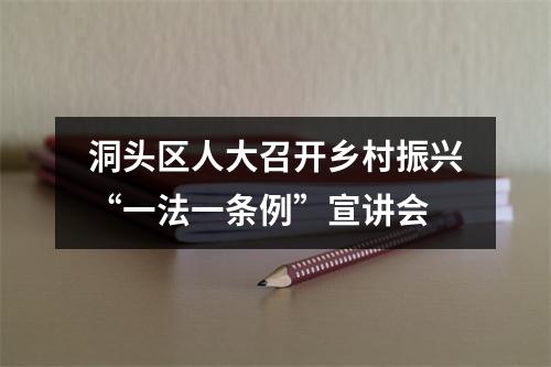 洞头区人大召开乡村振兴“一法一条例”宣讲会