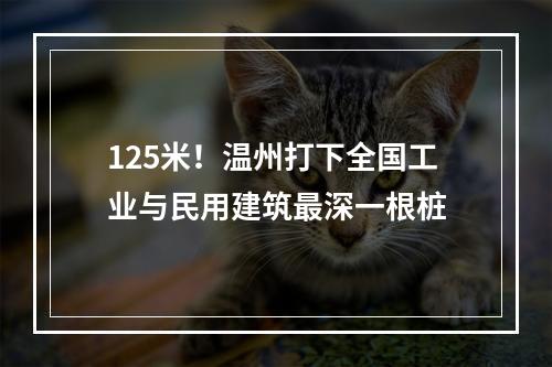 125米！温州打下全国工业与民用建筑最深一根桩