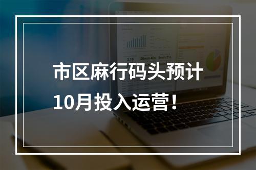 市区麻行码头预计10月投入运营！