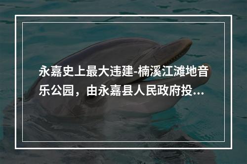 永嘉史上最大违建-楠溪江滩地音乐公园，由永嘉县人民政府投资，永嘉旅游投资集团有限