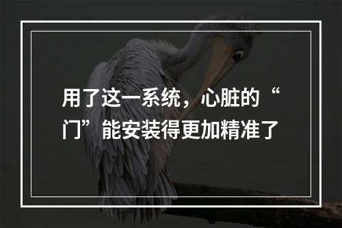 用了这一系统，心脏的“门”能安装得更加精准了