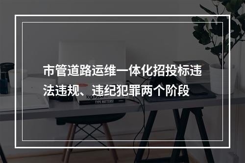 市管道路运维一体化招投标违法违规、违纪犯罪两个阶段