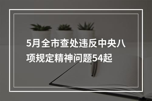 5月全市查处违反中央八项规定精神问题54起