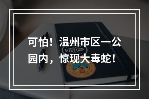 可怕！温州市区一公园内，惊现大毒蛇！