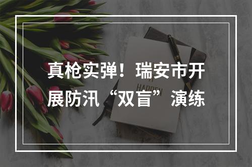 真枪实弹！瑞安市开展防汛“双盲”演练