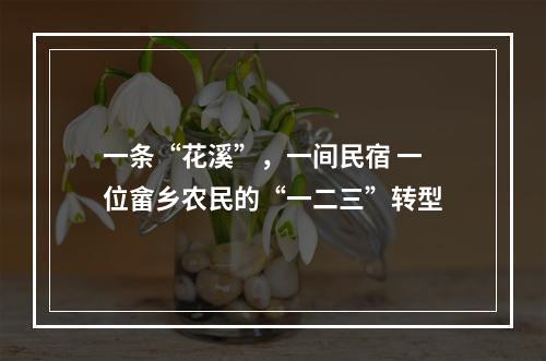 一条“花溪”，一间民宿 一位畲乡农民的“一二三”转型