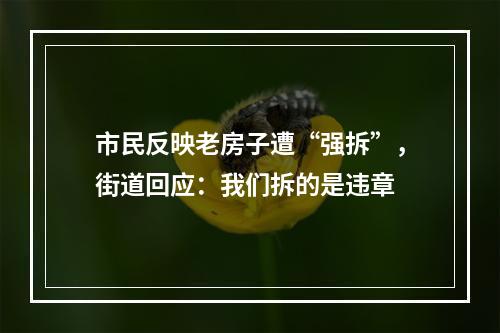 市民反映老房子遭“强拆”，街道回应：我们拆的是违章