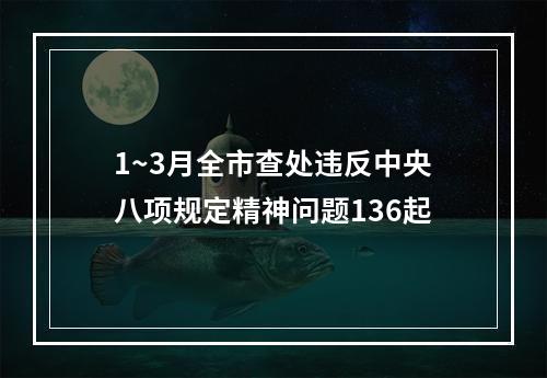 1~3月全市查处违反中央八项规定精神问题136起