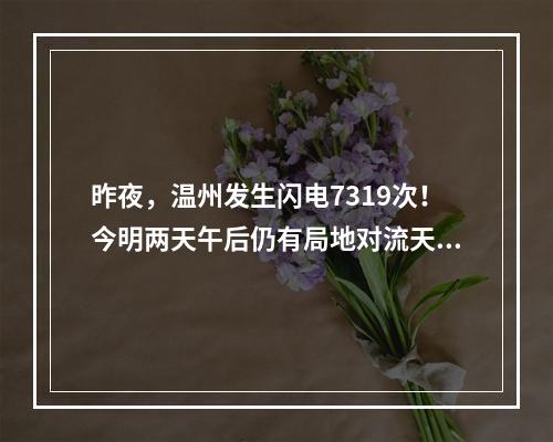 昨夜，温州发生闪电7319次！今明两天午后仍有局地对流天气