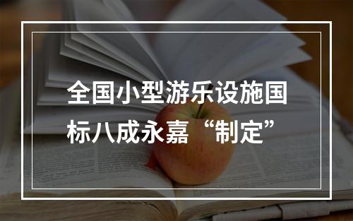 全国小型游乐设施国标八成永嘉“制定”