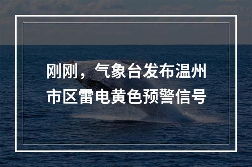 刚刚，气象台发布温州市区雷电黄色预警信号