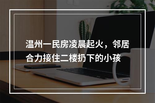 温州一民房凌晨起火，邻居合力接住二楼扔下的小孩