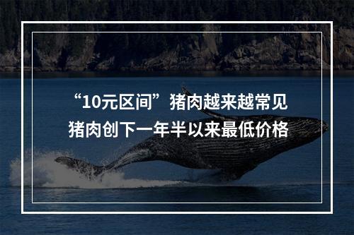 “10元区间”猪肉越来越常见 猪肉创下一年半以来最低价格