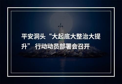 平安洞头“大起底大整治大提升” 行动动员部署会召开