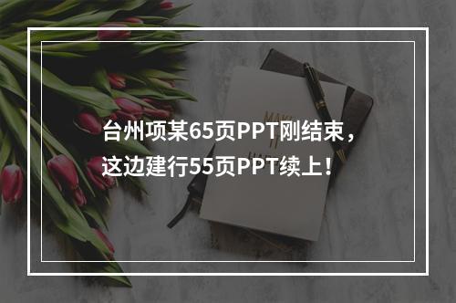 台州项某65页PPT刚结束，这边建行55页PPT续上！