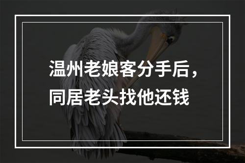 温州老娘客分手后，同居老头找他还钱