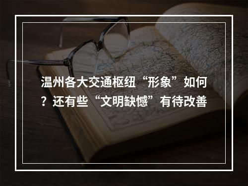 温州各大交通枢纽“形象”如何？还有些“文明缺憾”有待改善