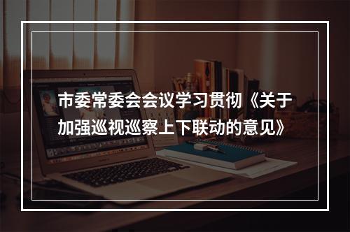 市委常委会会议学习贯彻《关于加强巡视巡察上下联动的意见》