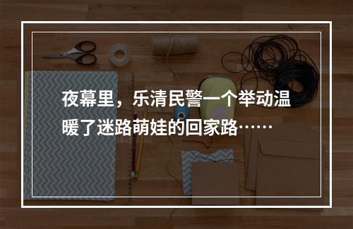 夜幕里，乐清民警一个举动温暖了迷路萌娃的回家路……