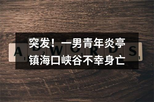 突发！一男青年炎亭镇海口峡谷不幸身亡