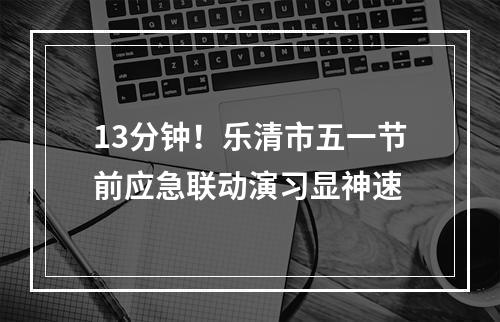 13分钟！乐清市五一节前应急联动演习显神速