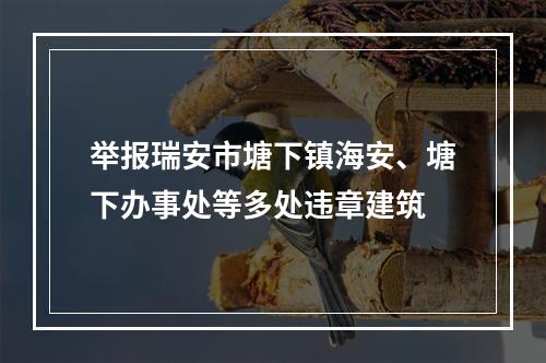 举报瑞安市塘下镇海安、塘下办事处等多处违章建筑