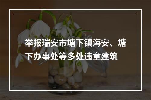 举报瑞安市塘下镇海安、塘下办事处等多处违章建筑