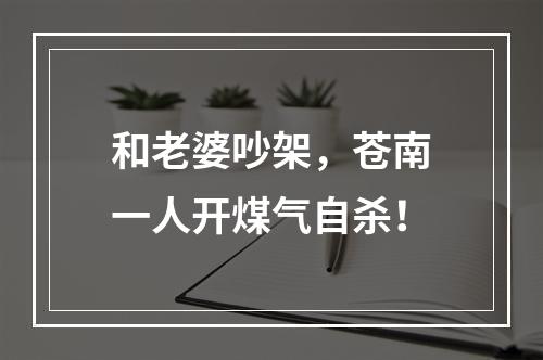 和老婆吵架，苍南一人开煤气自杀！