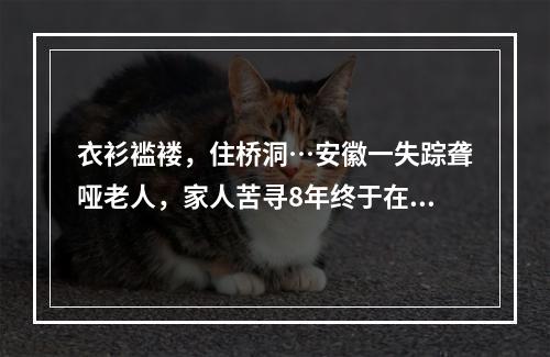 衣衫褴褛，住桥洞…安徽一失踪聋哑老人，家人苦寻8年终于在千里之外的温州传来喜讯！