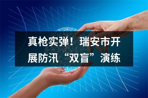 真枪实弹！瑞安市开展防汛“双盲”演练
