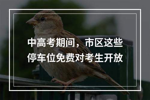 中高考期间，市区这些停车位免费对考生开放