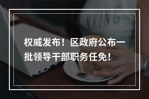 权威发布！区政府公布一批领导干部职务任免！